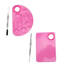 2 набора гель для ногтей цветной макияж тени для век Палитра портативная краска палитра для макияжа основа, смешивание инструменты