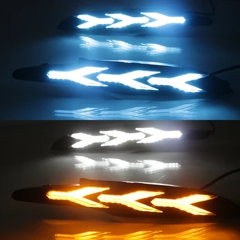 

CSCSNL 1 Pair DRL LED Daytime Running Light Fog Lamp With yellow Flowing Turning Signal light For Mazda 3 Axela 2017 2018
