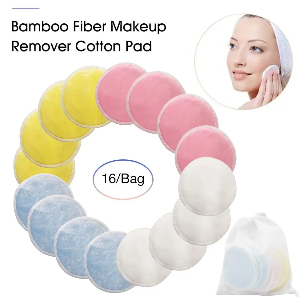 

Bamboo Fiber Makeup Remover Cotton Pad Washable Reusable Velvet Makeup Remover Pad for Face