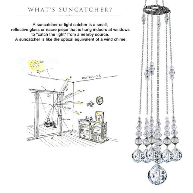 H&D Szikrázó Kristálygömb Prizmák Suncatcher Rainbow Maker Ablak Függő Napsütő Kristály Dekoráció Karácsonyra, Udvarra - Image 5