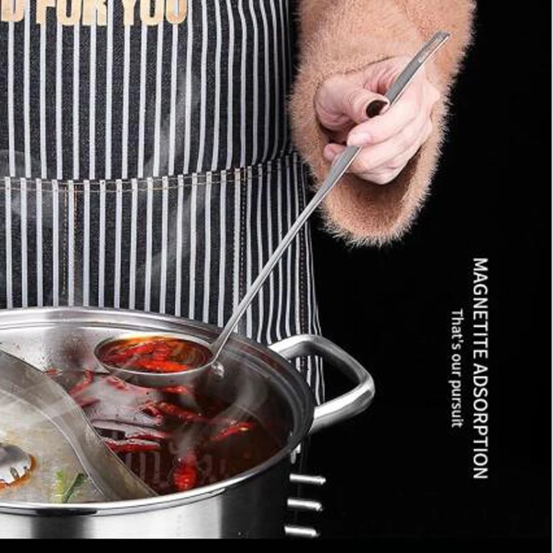 Ложка из нержавеющей стали + дуршлаг горячий горшок ложка с длинной ручкой