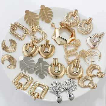 

AENSOA Fashion Statement Drop Earrings 2020 Geometric Round Square Big Earrings For Women Hanging Dangle Earrings Jewelry Female