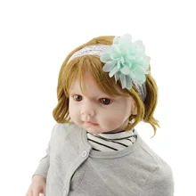 Европейская и американская детская кружевная Цветочная детская лента для волос, повязка на голову для младенцев, эластичная повязка на голову для девочек, ручная работа, шифоновые Цветочные головные уборы