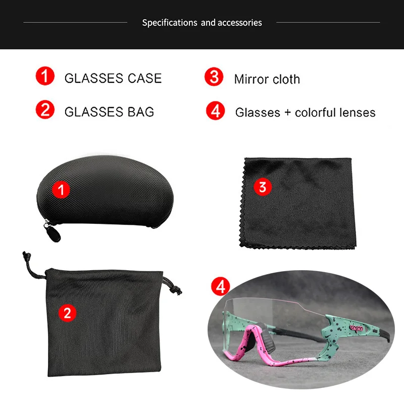 Men Women Photochromic Cycling Glasses UV400 Road Bike Discoloration Goggles Running Riding Fishing Sunglasses Bicycle Eyewear