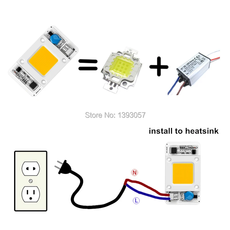 Светодиодный 50 Вт COB лампа-чип AC 110V 220V интегрированный умный IC драйвер холодный белый теплый белый красный зеленый синий желтый розовый полный спектр