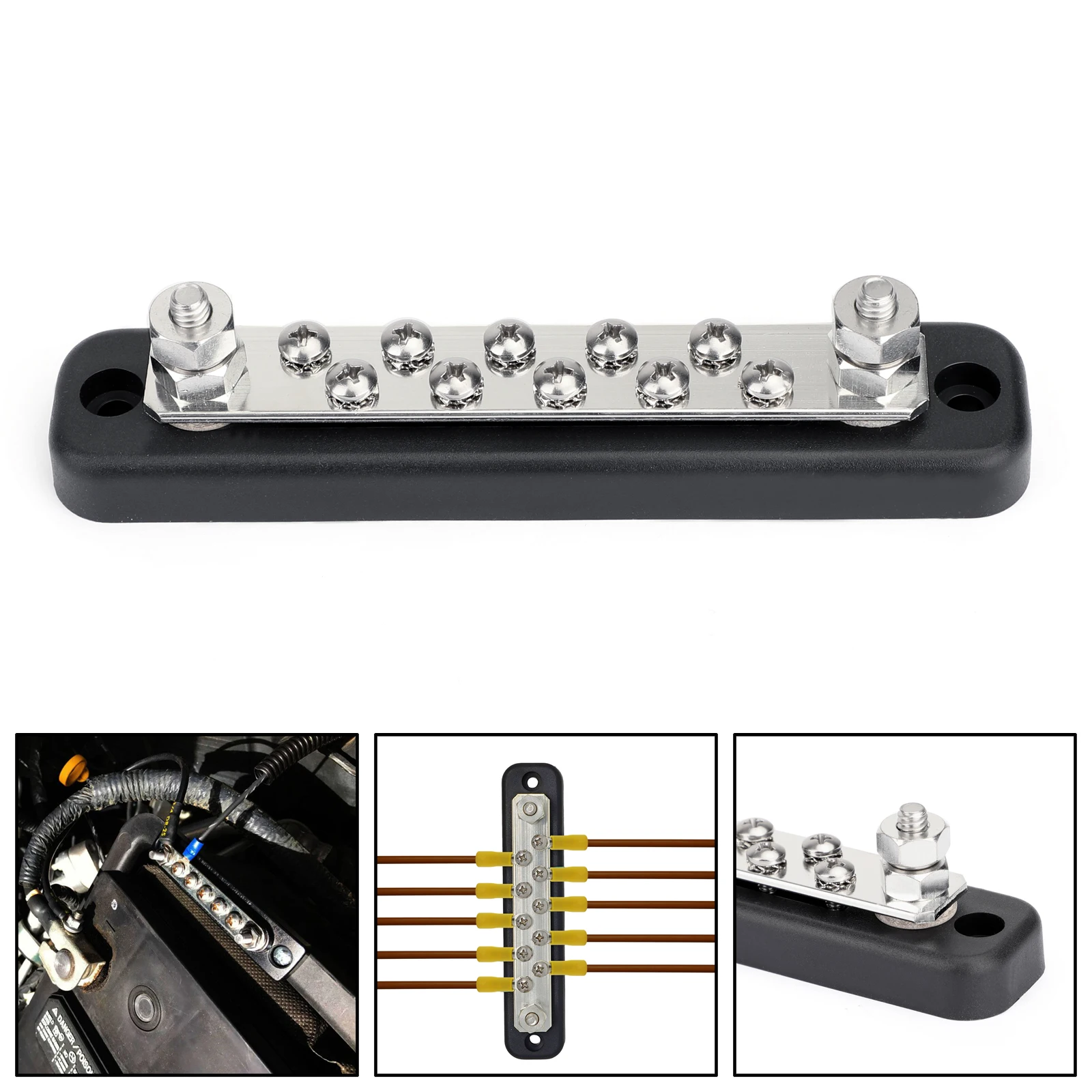 Areyourshop 10 Point DC 150A Buss Bar Distribution Block Terminal For Auto Marine Vehicle | Обустройство дома
