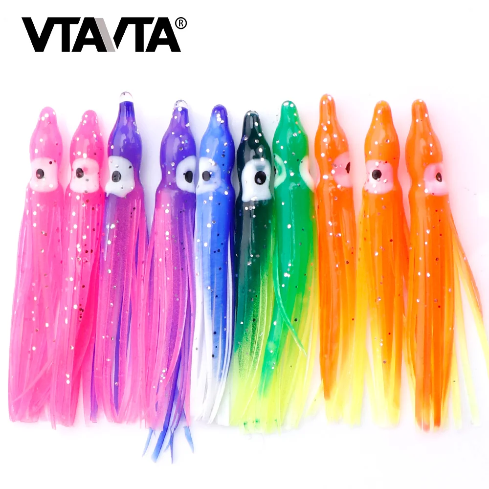 20pcs 4.5in Hoochie Squid Skirt Octopus Saltwater Fishing Lure Mix Color 8  