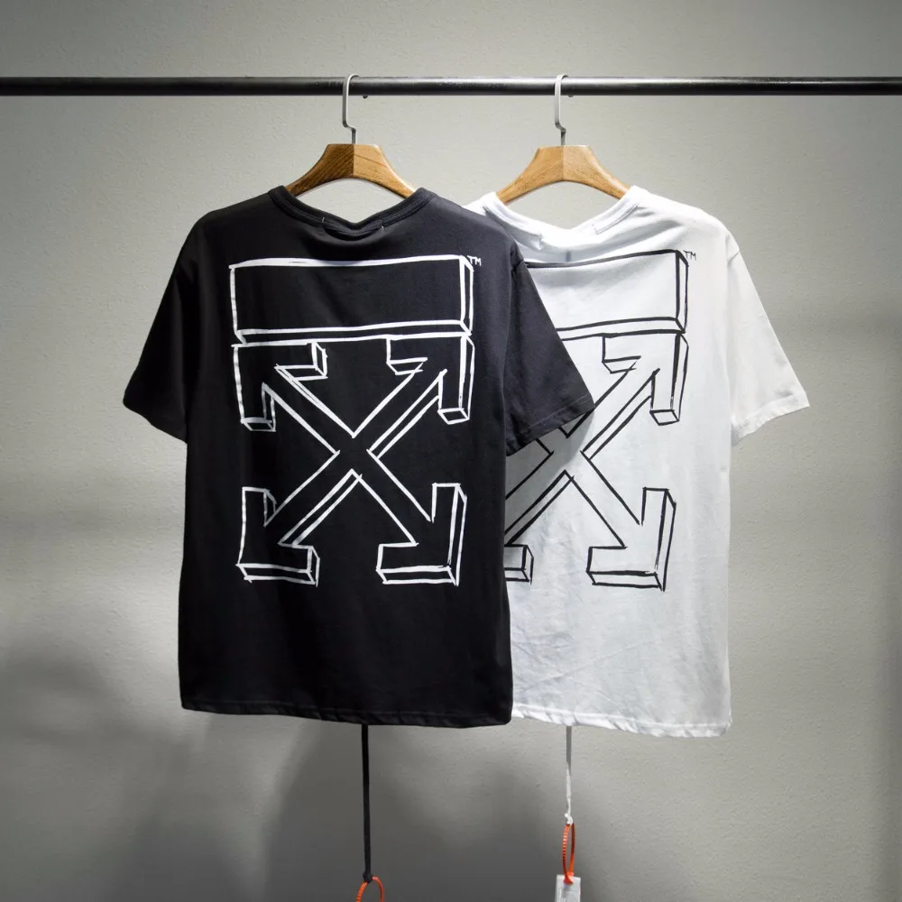 

OFF-WHITE Print Stripe T-Shirt Street Hip Hop OW Short Sleeve