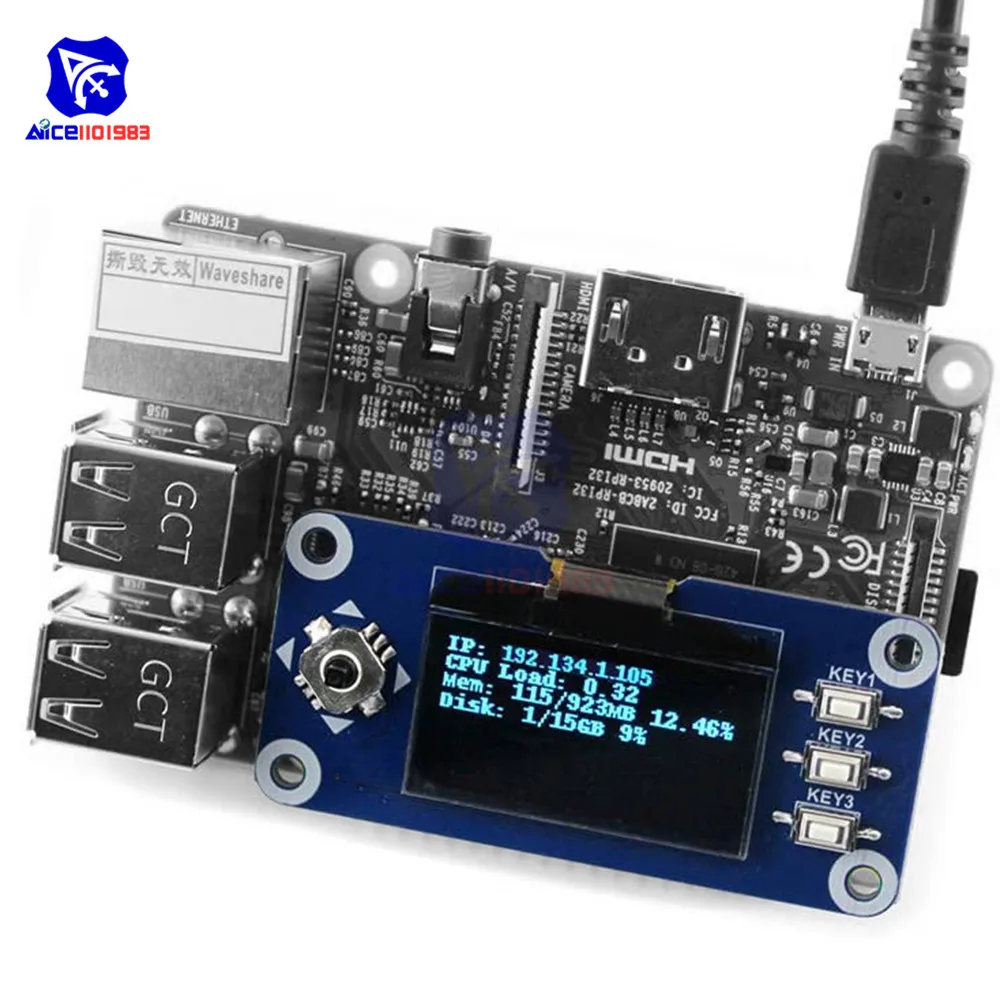 Плата расширения ЖК-дисплея diymore SH1106 1 3 дюйма с OLED-дисплеем для Raspberry Pi 2B/3B/Zero/W |