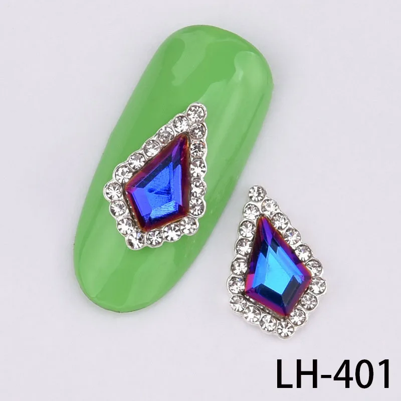 LH-401 10 шт. хрустальный стеклянный драгоценный камень горный хрусталь маникюрный орнамент конский Глаз падение сплава ювелирных изделий DIY блестящие аксессуары для ногтей LH391-402 - Цвет: LH-401