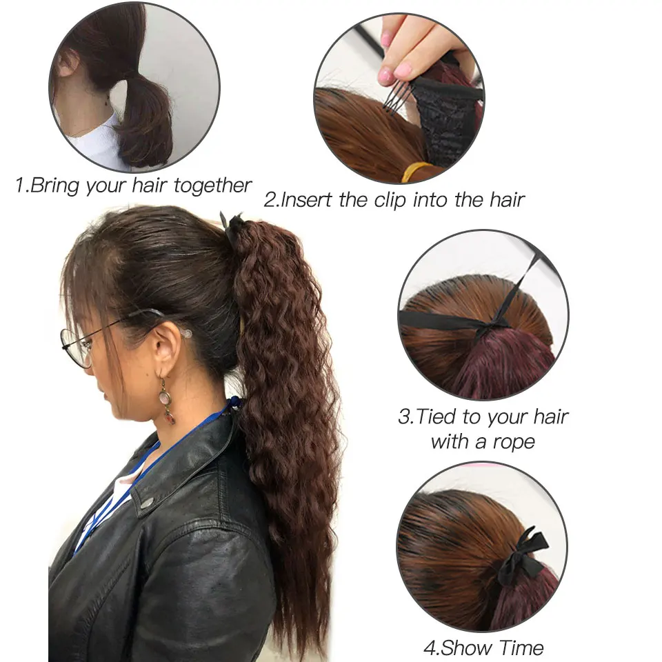 MSTN женские длинные прямые волосы на заколках, искусственные волосы, конский хвост, шиньон с заколками, синтетические волосы, конский хвост, волосы для наращивания, черные