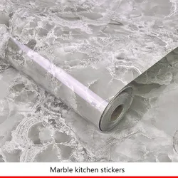 Oil proof and high temperature resistant self-adhesive decorative wall tile sticker marble pet kitchen oil proof sticker