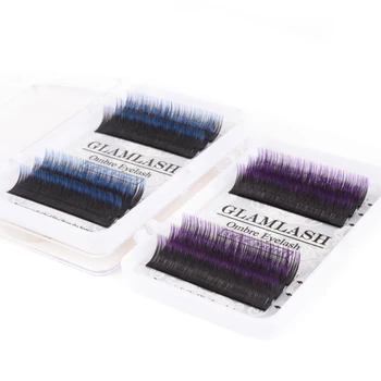 

Premium Individual Ombre Color Blue Eyelashes Extension faux Mink False Lashes Extension Natural soft Cilia Makeup cilios