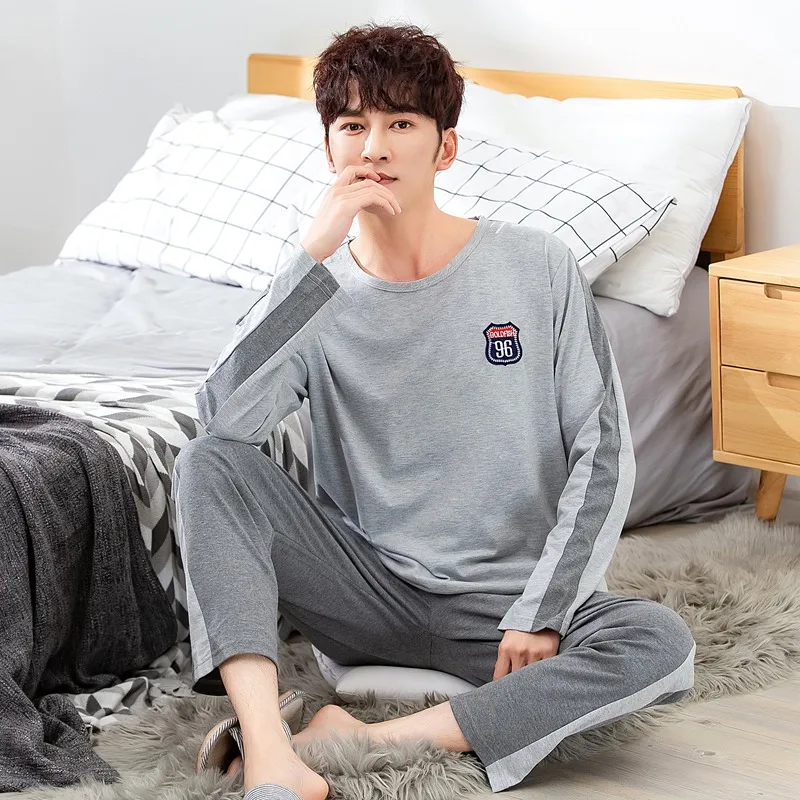 2019 Autumn Cotton Long Sleeve Pajama Sets for Men Sleepwear High Quality Male Underwear Loungewear Pyjama Homewear Home Clothes 2019 Autumn Cotton Long Sleeve Pajama Sets for Men Sleepwear High Quality Male Underwear Loungewear Pyjama Homewear Home Clothes