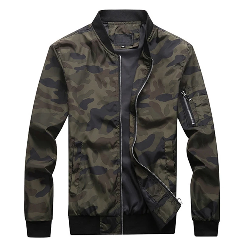 Qsuper New Men's Camouflage Jackets Male Coats Camo Bomber Men Jacket