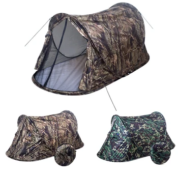 

1-2 Person Outdoor Camouflage Tent Ultralight Single Layer Water Resistant Camping Tent Set With Nails