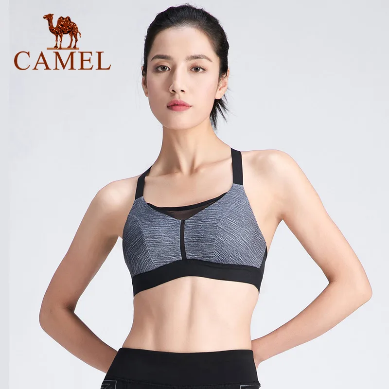 Camel Womens Fashion Sports Bras Seamless Workout Racerback Bra Yoga Compression Tops Fitness Activewear for Gym