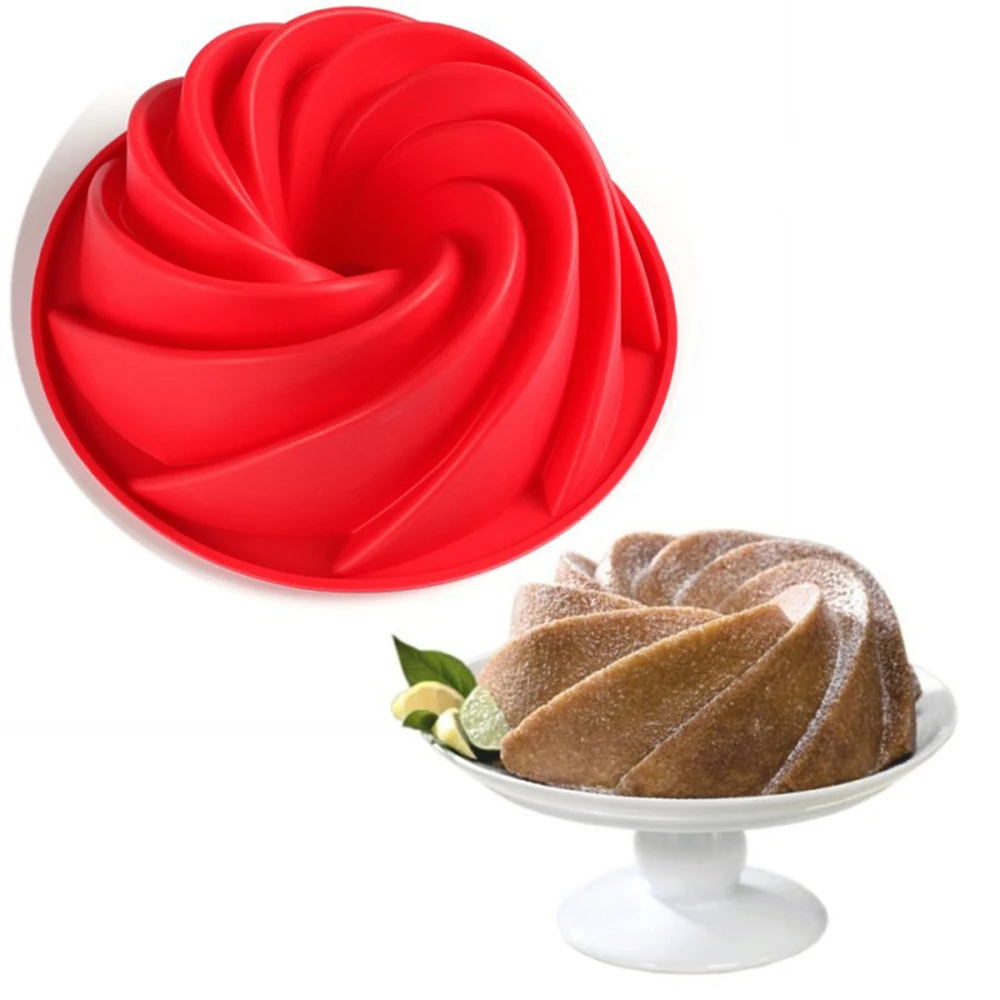 2020 New Mini Spiral Shape Food Grade Silicone Cake Mold Pan 3d Fluted Cake Mould From Bread Bakery Baking Tools Bakeware