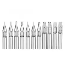 11Pcs/set 304 Stainless Steel Tattoo Tips Assorted Tattoo Nozzle Tips Professional Needles Kit 11 Sizes Permanent Makeup Tips