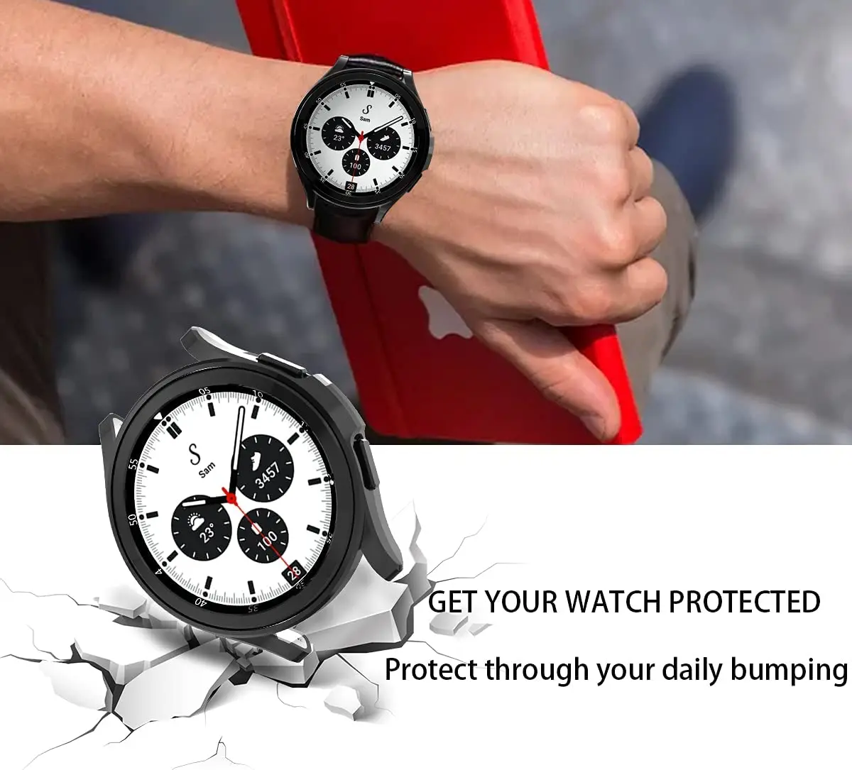 Case for samsung Galaxy watch 4 classic 46mm/42mm TPU Plated all-around bumper cover Screen protector Galaxy watch 4 44mm 40mm