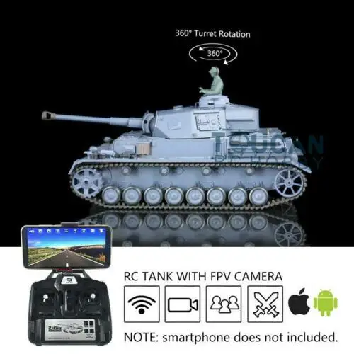 Henglong 1/16 6,0 пластик FPV Panzer IV F2 rc танк 3859 стальной редуктор 360 TH16146