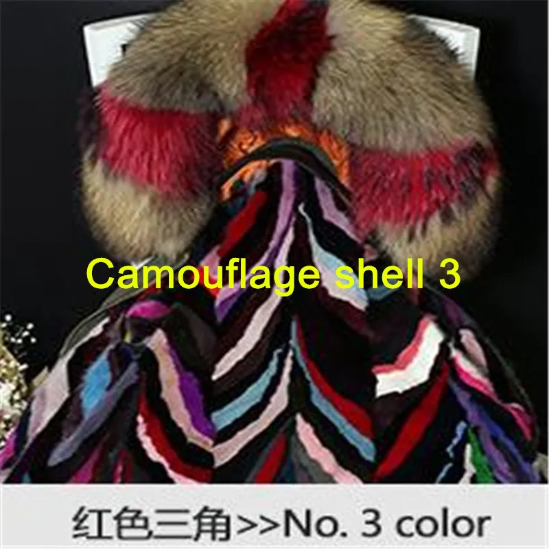 Camouflage shell 3 Короткая куртка-бомбер с подкладкой из натурального меха норки, зима, большая парка с воротником из меха енота, водонепроницаемая зимняя куртка - Цвет: Camouflage shell 3