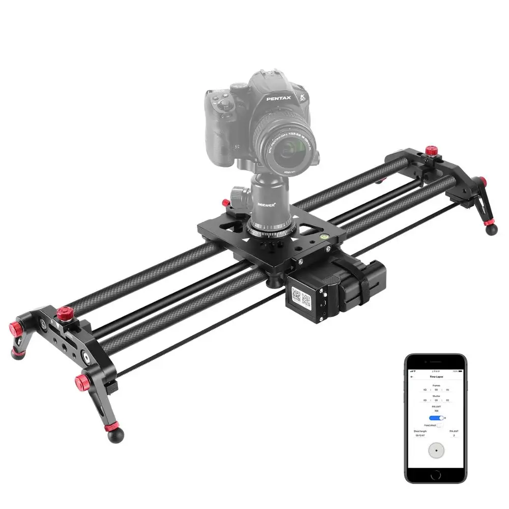 US $177.25 Neewer Camera Slider Motorized315 Inch App Control Carbon Fiber Track Dolly Rail With Time Lapse Video Shot Follow Focus Shot