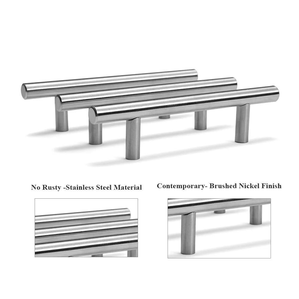 Furniture Handles 50mm-450mm Stainless Steel Kitchen Door Cabinet T Bar Handle Pull Knob Cabinet Knobs