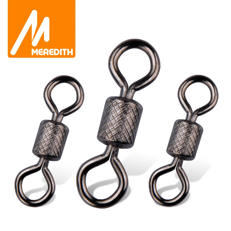 

MEREDITH 50pcs Fishing Swivel Ball Bearing Swivel Solid Ring Fishing Connector Rolling Swivel For Sea Fishing Accessories