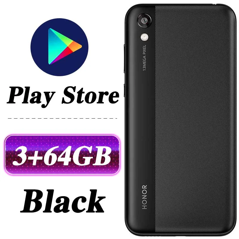 3G 64G Black HONOR Play 3E смартфон 5,71 дюймов MT6762R Восьмиядерный Android 9,0 камера 13 МП 3020 мАч - Цвет: 3G 64G Black