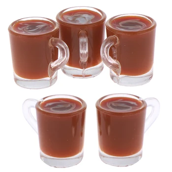 

1/12 Dollhouse Miniature Accessories Decoration Mini Coffee Cup Simulation Cup Drink Pearl Milk Tea Model Toy Random Color