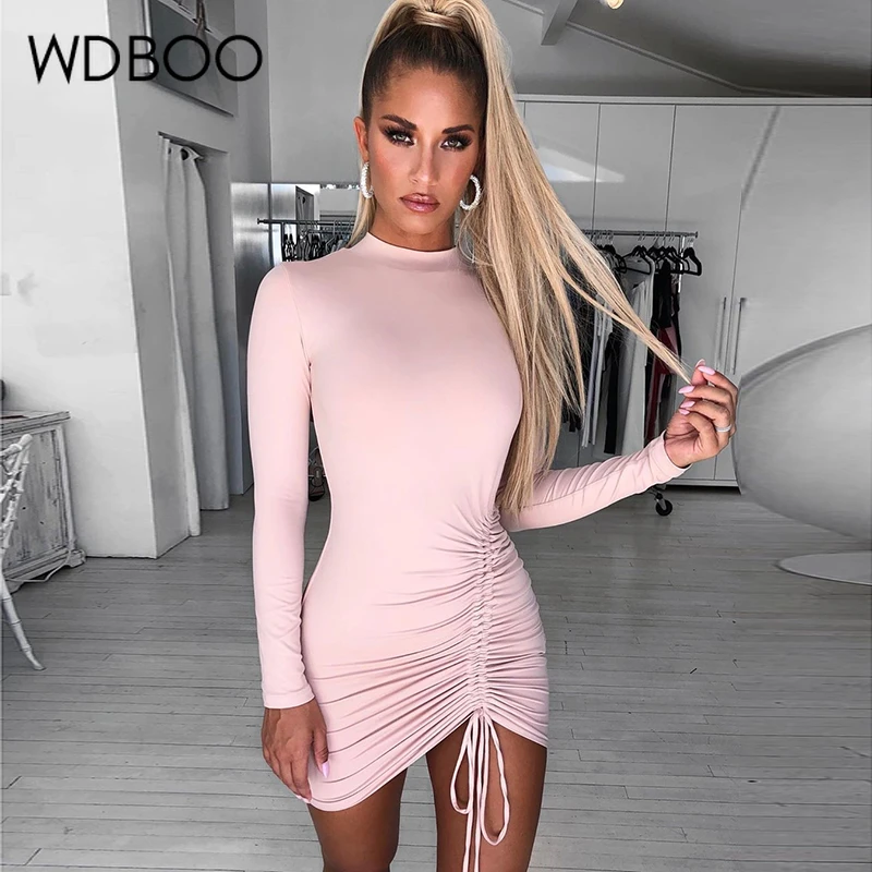 WDBOO Long Sleeve Drawstring Ruched 