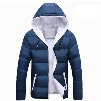

Winter Warm Coat Full Sleeve Outdoor For Men Solid Burgundy Soft Duck Down Jacket With Hooded Snow-overcoat Big Size 3XL 4XL