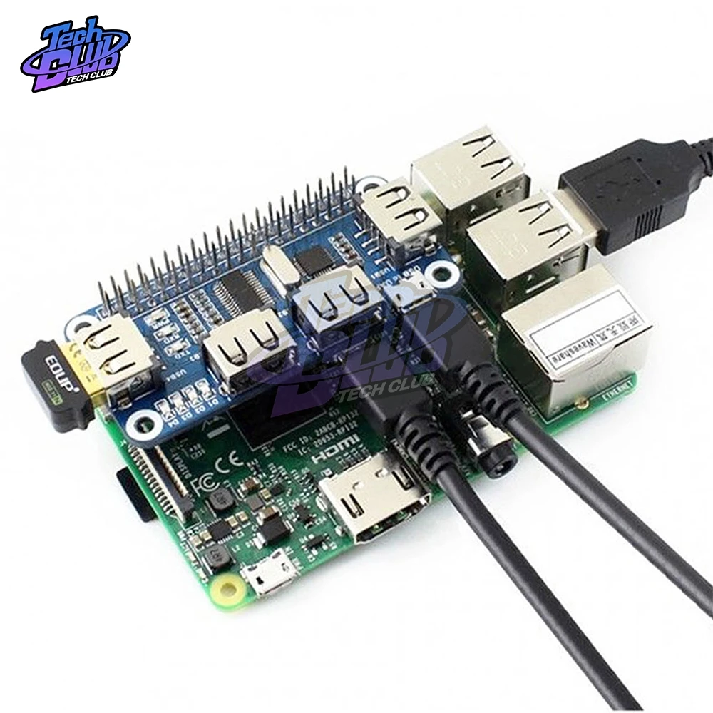 

4 Ports USB HUB HAT for Raspberry Pi 3 / 2 / Zero W Extension Board USB to UART for Serial Debugging compatible with USB2.0/1.1