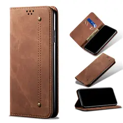 Case For iPhone 13 Denim Leather Magnetic Wallet Flip Cover Card Slots Foldable Non-slip Full Protective Cover For iPhone 13