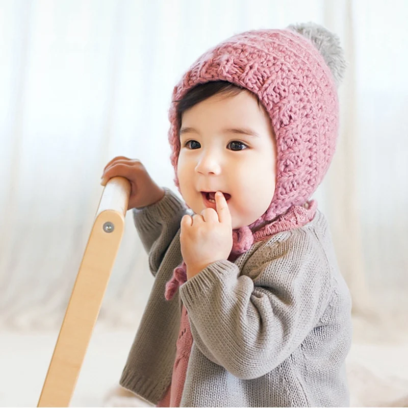 

Toddler Solid Print Hats With Ball Design Casual Caps Headwear Hats Baby Girls Boys Hat