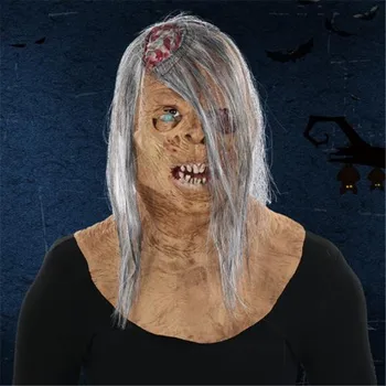 

New Bloody Skull Skeleton Cosplay Zombie Mask Latex Full Head Ghost Scary Devil Mask Horrible Helmet Party Halloween Fancy Dress