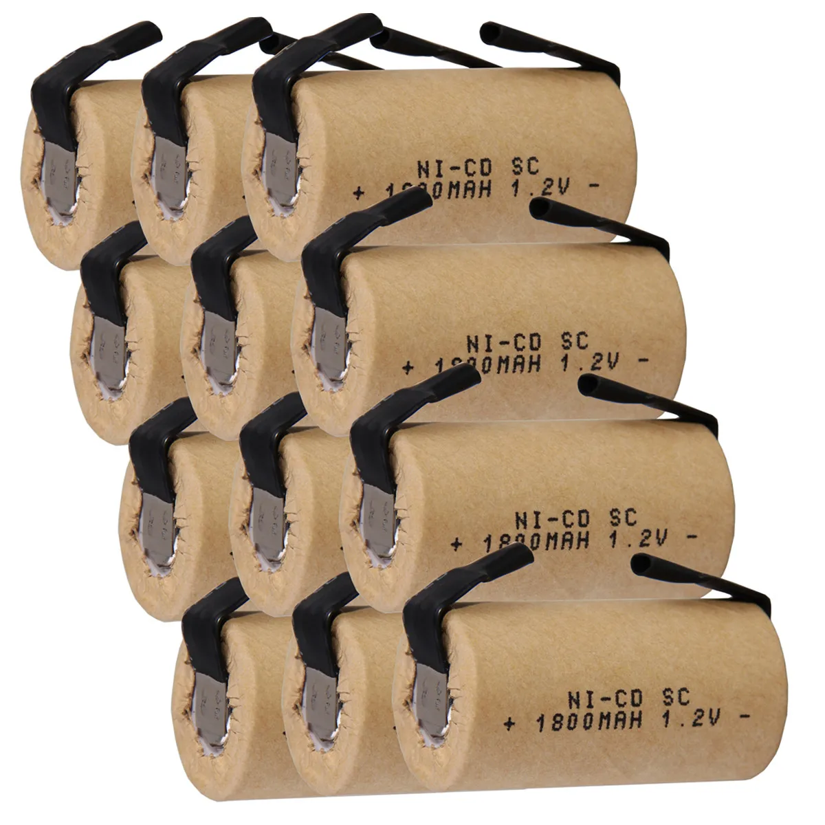 12 штук SC батареи 1800 mah 1,2 v subc nicd батареи случайный цвет