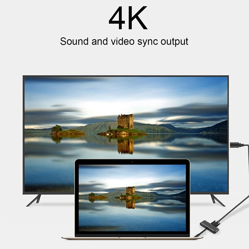  Nuovo 4k * 2k USB3.1 Tipo-C a HDMI VGA con audio interfaccia USB HD linea di conversione