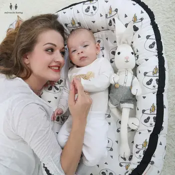 

88*53cm Baby Nest Bed Portable Removable and Washable Crib Folding Travel Bed Infant Toddler Cotton Cradle for Newborn Baby Bed