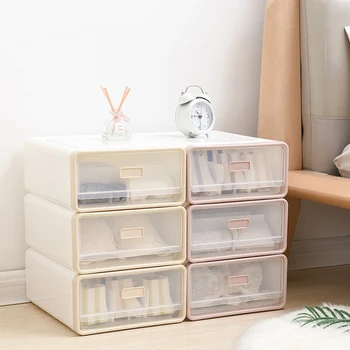 

Underwear Storage Box Stackable Socks Bra Drawer Container Large Capacity with Cover Clothes Finisher Closet Organizer Case