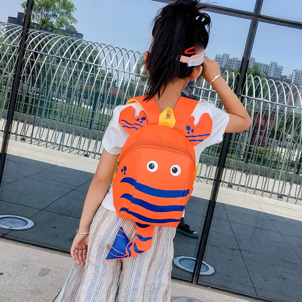 Children Kids Boys Girls Fashion Cute Cartoon 3D Lobster Anti-lost Backpack Bags Handbags Kids Backpack dropshipping Z905