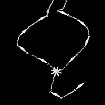 

MISSFOX Korean Style Sun Flower Star Necklace Female Clavicle Chain Wild Rice Character Red Sweater Chain Short Pendant Gift New