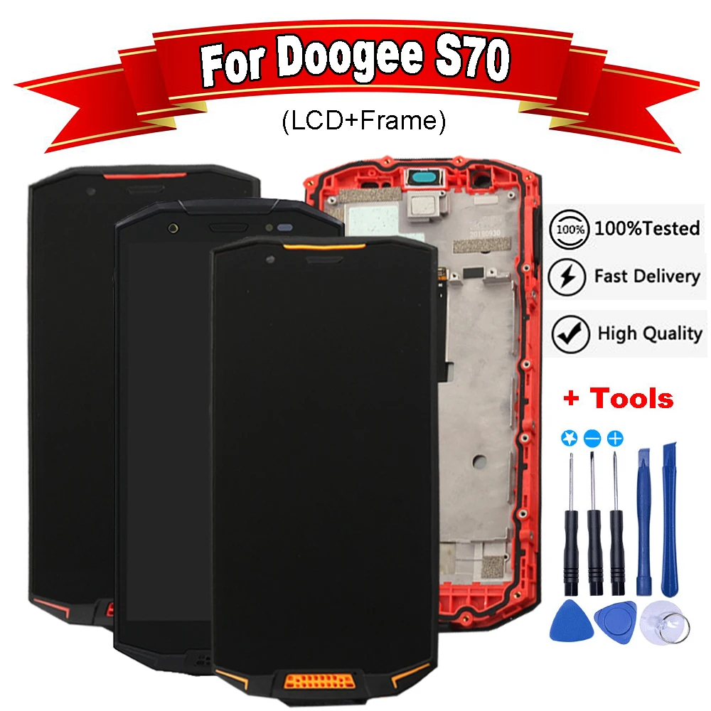 ЖК-дисплей для Doogee S70 цифровой дигитайзер в сборе с рамкой и сенсорным экраном DOOGEE