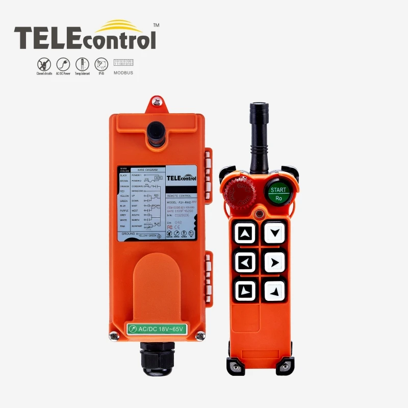 6 Button Industrial Wireless Remote Control Pushbutton Transmitter F21-E1 440v 