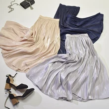 Абрикосовые розовые летние юбки макси женские зимние элегантные женские офисные длинные юбки женские с высокой талией плиссированные юбки jupe saia