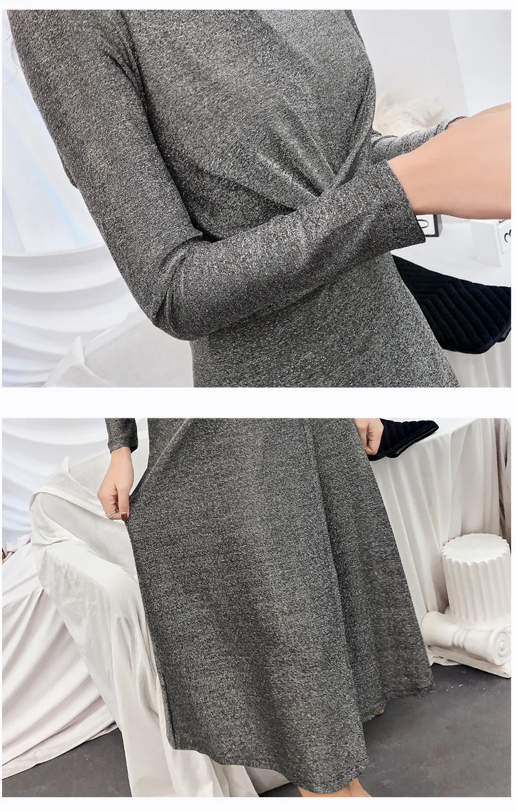 Ozhouzhan, осенняя одежда, стиль, Дебютант, элегантное, v-образный вырез, трикотажное, талия, облегающее, для похудения, официальное платье, длинные юбки для женщин