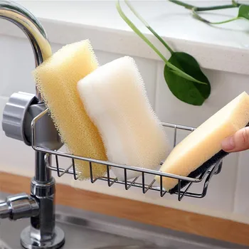 

Stainless Steel Faucet Storage Rack Adjustable Sink Sponge Draining Racks Bath Soap Storage Holder Shelf For Kitchen Bathroom
