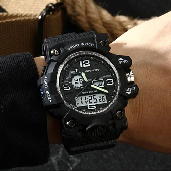 

SANDA Men Chronograph 5Bar Waterproof Digital Watch Multifunction Watches Alarm Clock Fashion Outdoor Sport Watch reloj hombre