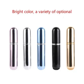 

5ml Portable Mini Aluminum Refillable Perfume Bottle With Spray Empty Cosmetic Containers With Atomizer For Traveler New